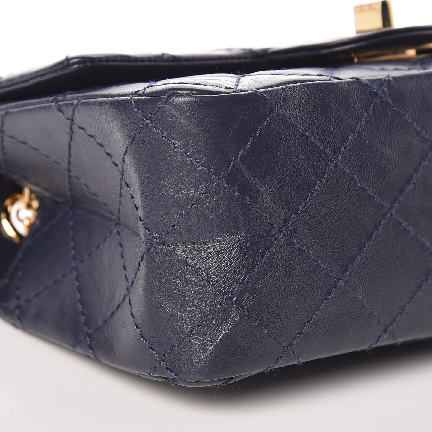 Aged Calfskin Quilted 2.55 Reissue Mini Flap Navy