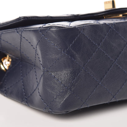 Chanel Aged Calfskin Quilted 2.55 Reissue Mini Flap Navy 8 of 9