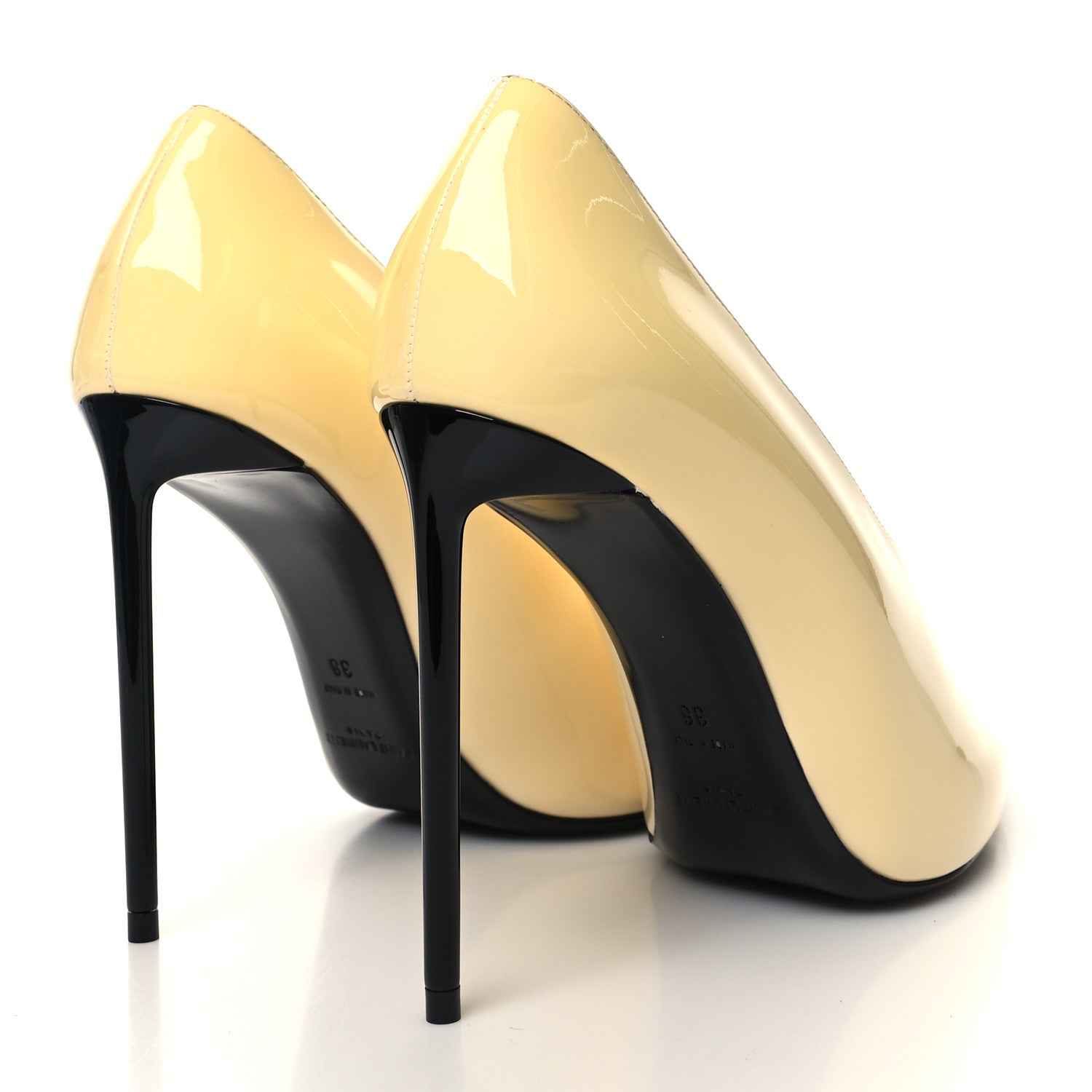 Saint Laurent Patent Calfskin Teddy High Vamp 105 Pumps 38 Porcellana 4 of 8