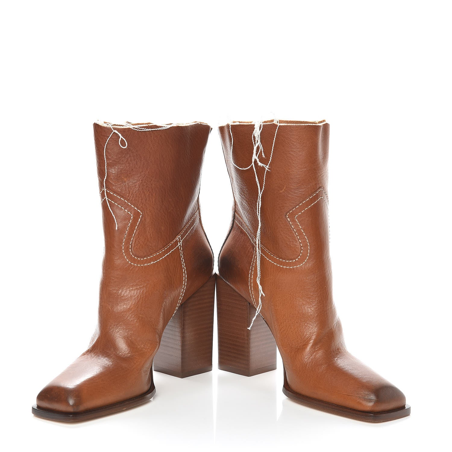 Saint Laurent Calfskin Jodie 105 Ankle Boots 36 Camel 5 of 13
