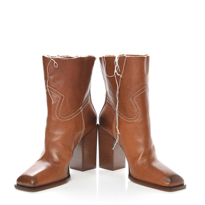 Saint Laurent Calfskin Jodie 105 Ankle Boots 36 Camel 5 of 13