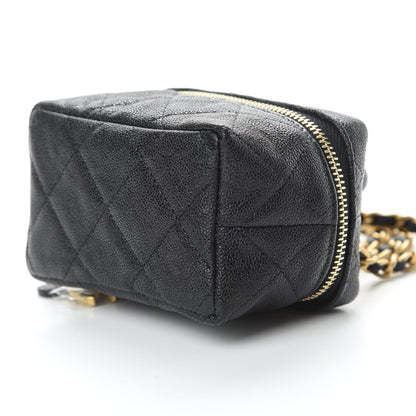 Chanel Caviar Quilted Mini Top Handle Vanity With Chain Black 10 of 11