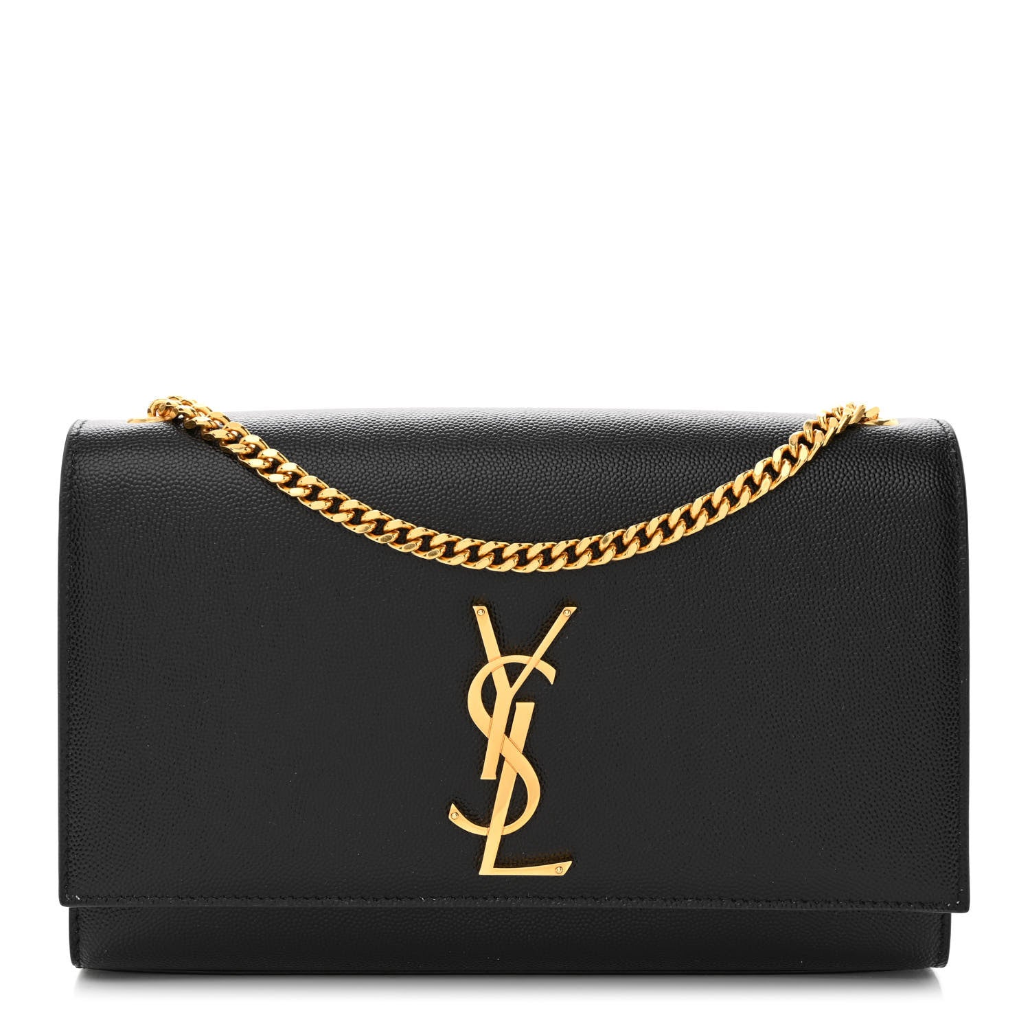 Saint Laurent Grain De Poudre Medium Classic Monogram Kate Satchel Black 1 of 10