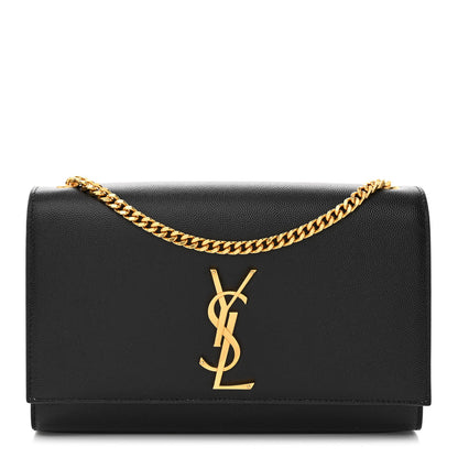 Saint Laurent Grain De Poudre Medium Classic Monogram Kate Satchel Black 1 of 10