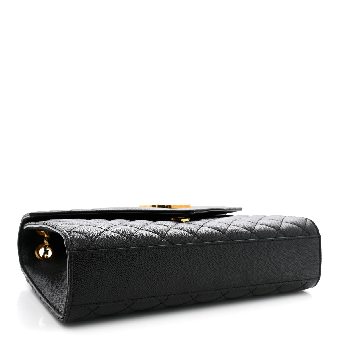 Grain De Poudre Textured Mixed Matelasse Triquilt Medium Monogram Satchel Black