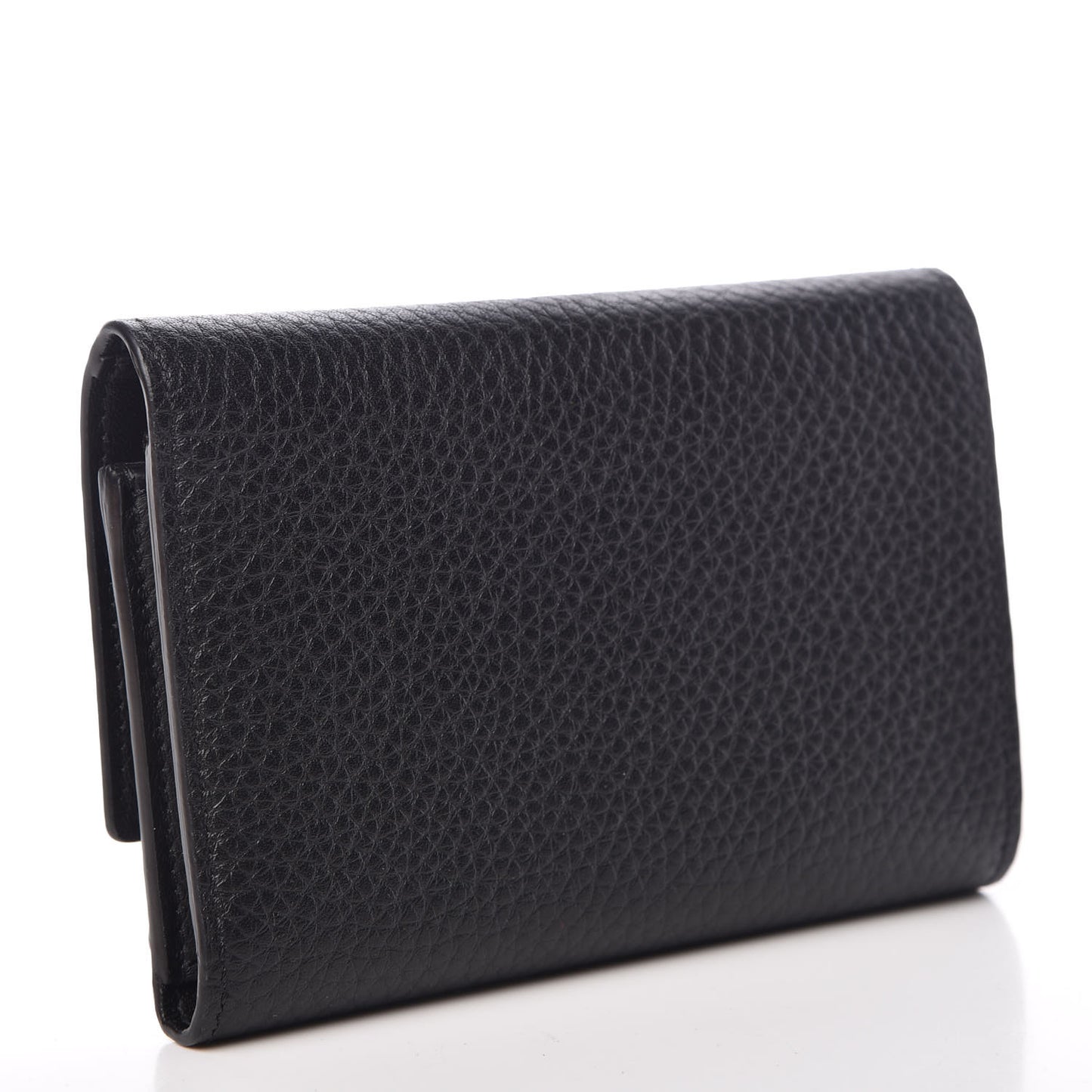 Taurillon Capucines Studded Compact Wallet Black