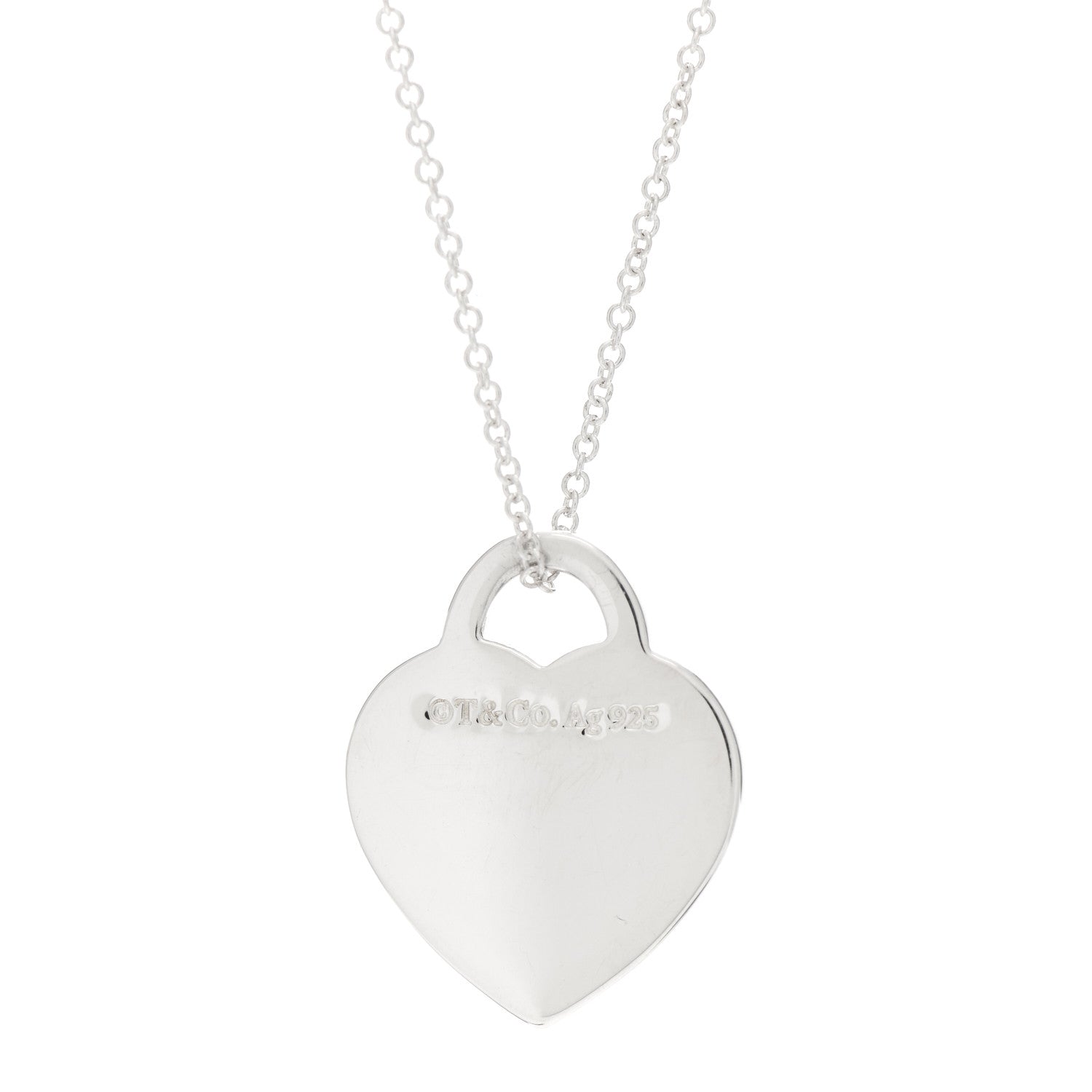 Tiffany Sterling Silver Diamond Small Return to Tiffany Heart Pendant Necklace 4 of 6