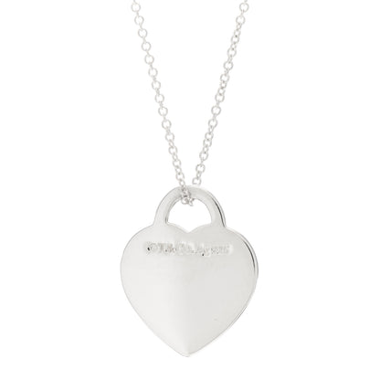 Tiffany Sterling Silver Diamond Small Return to Tiffany Heart Pendant Necklace 4 of 6