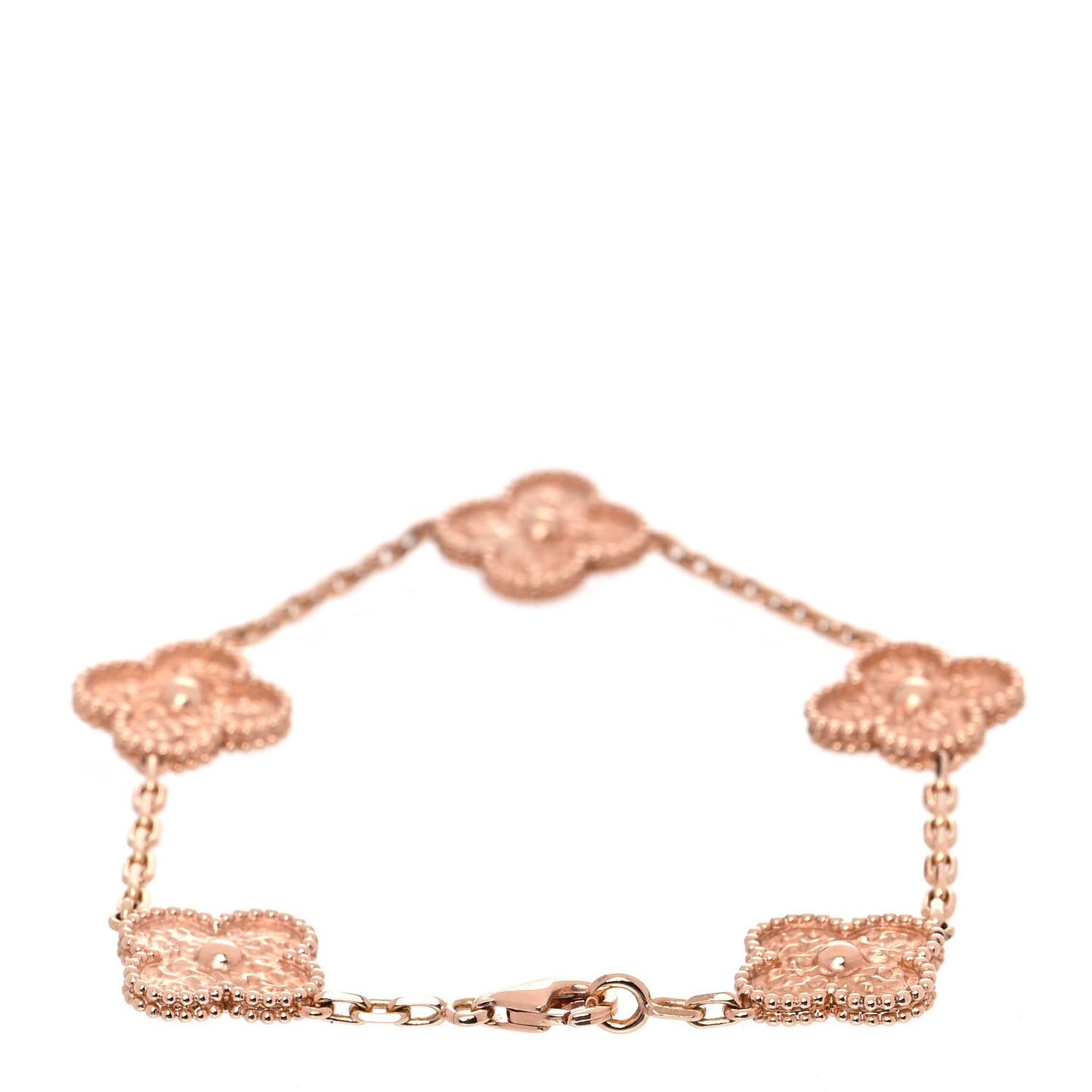 18K Rose Gold 5 Motifs Vintage Alhambra Bracelet