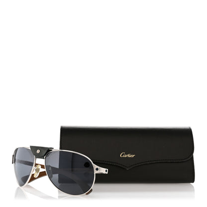 Cartier Metal Santos Dumont Aviator Sunglasses Silver 11 of 11