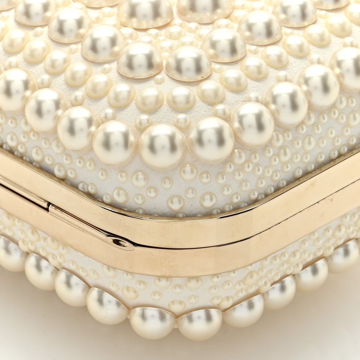 Suede Pearl Embellished Micro Cloud Handbag White