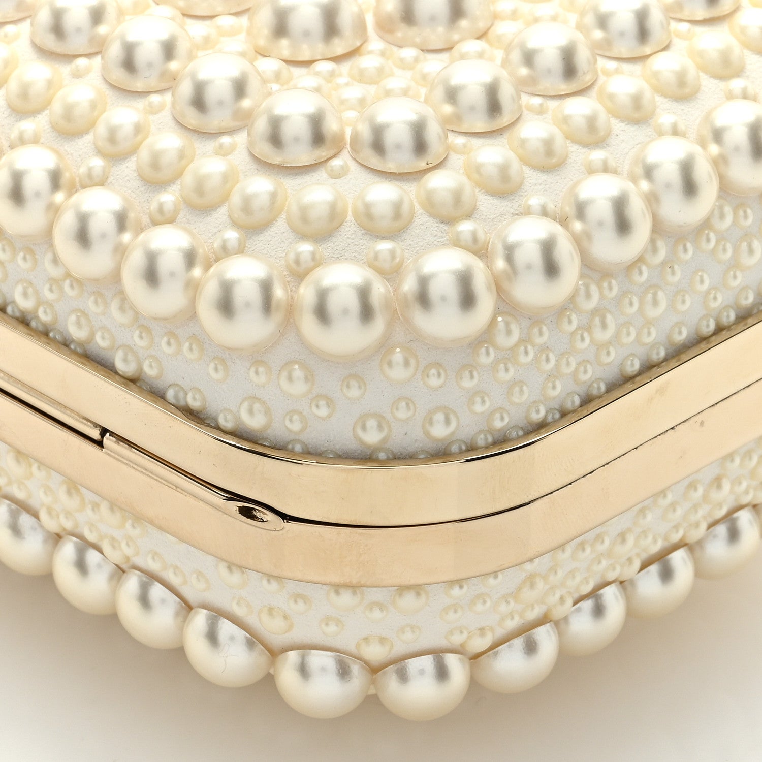 Jimmy Choo Suede Pearl Embellished Micro Cloud Handbag White 8 of 8