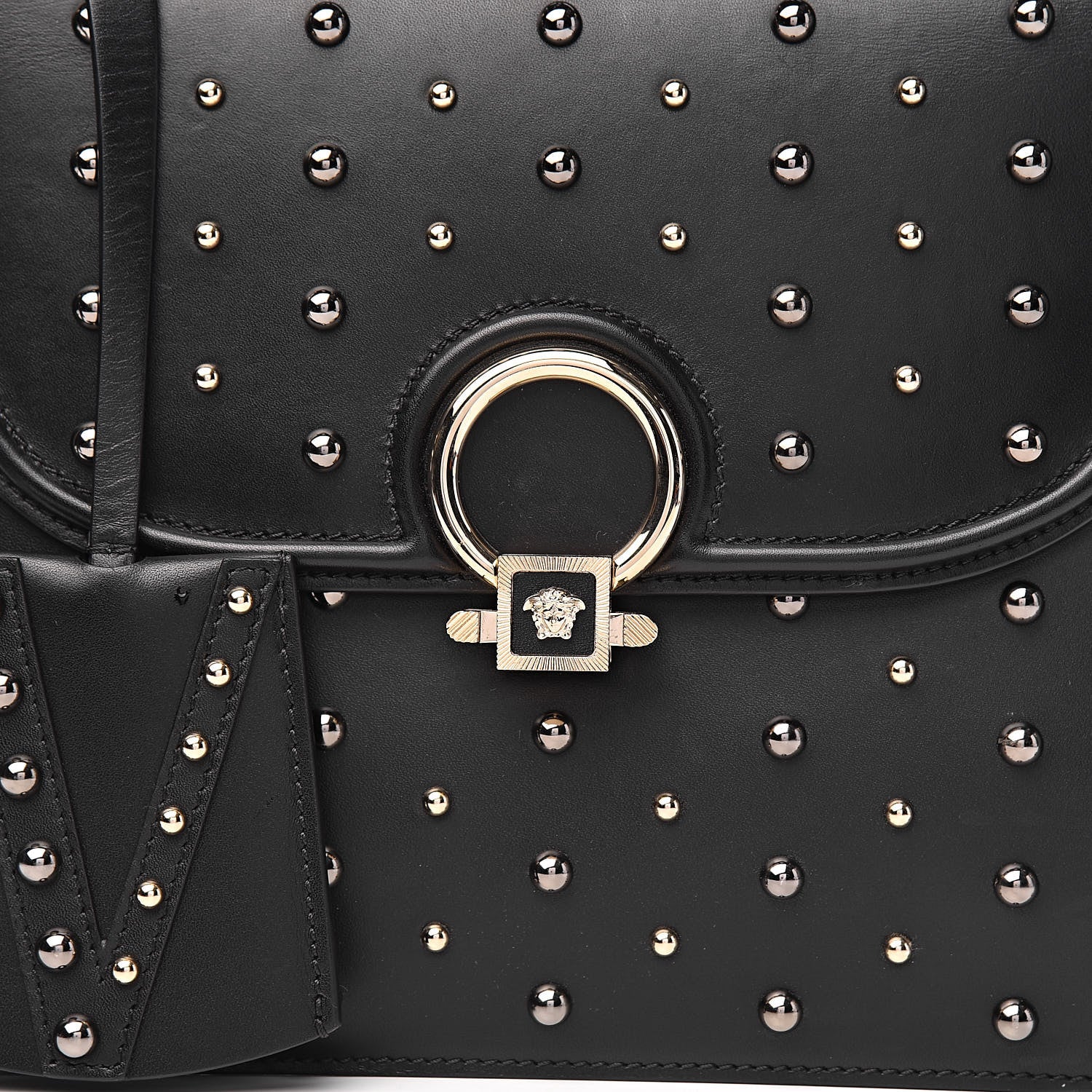 Versace Nappa Studded Medium DV ONE Satchel Black 13 of 13