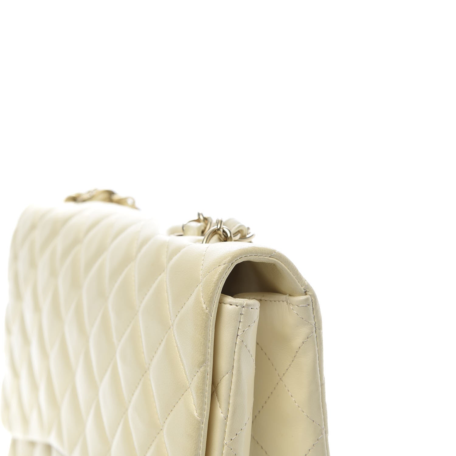 Chanel Lambskin Quilted Jumbo Single Flap Ivory 13 of 15