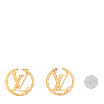 Louis Vuitton Metal Louise Hoop Earrings Gold 2 of 4