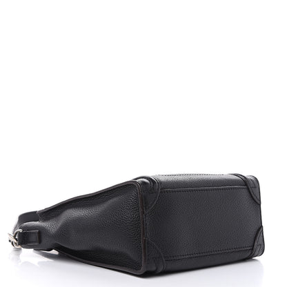 Celine Drummed Calfskin Nano Luggage Black 4 of 10