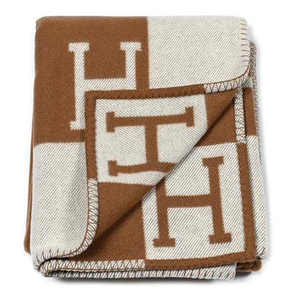 Hermes Wool Cashmere Avalon Blanket Ecru Camel 2 of 3