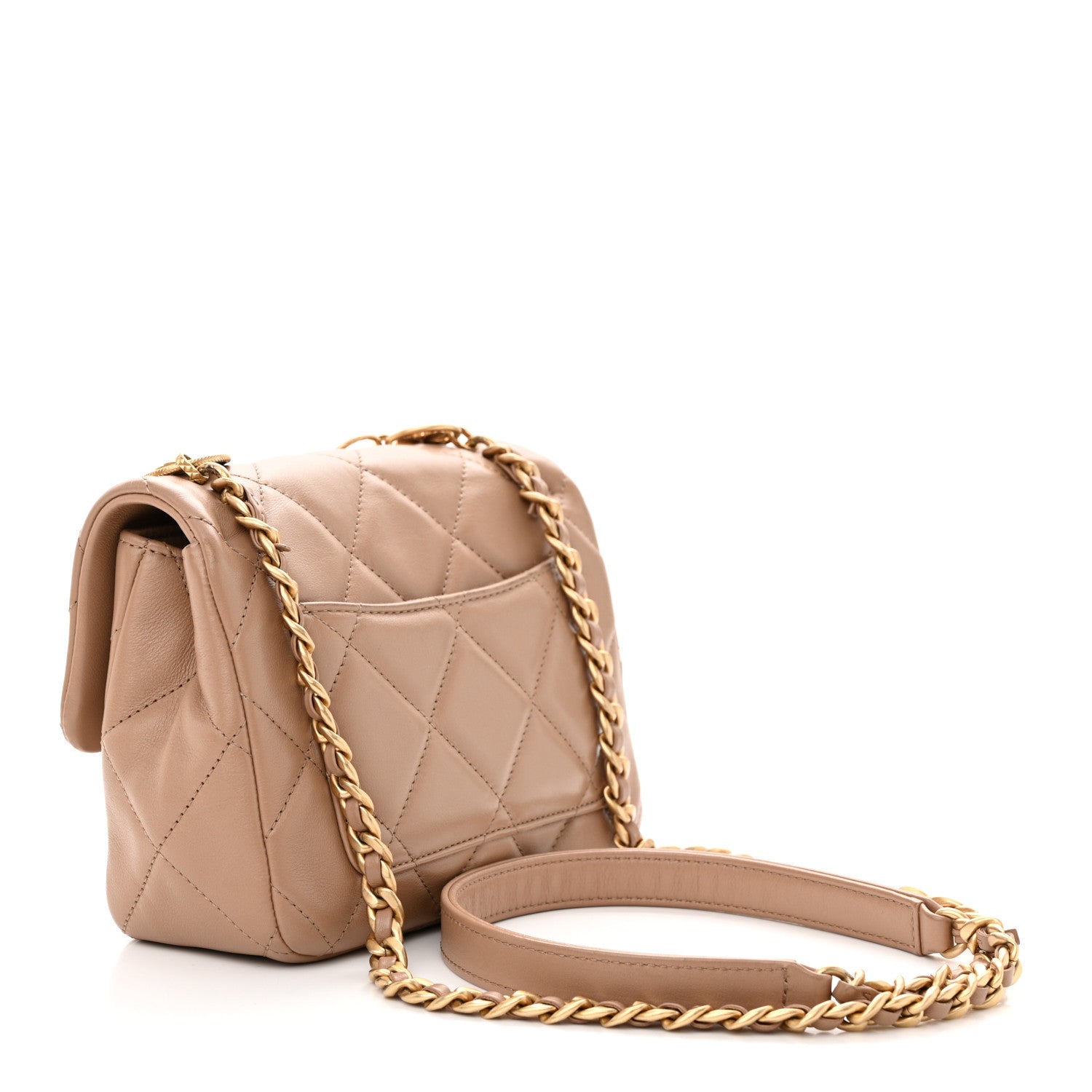 Chanel Calfskin Quilted Mini Charms Flap Dark Beige 3 of 10