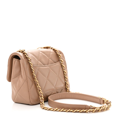 Chanel Calfskin Quilted Mini Charms Flap Dark Beige 3 of 10