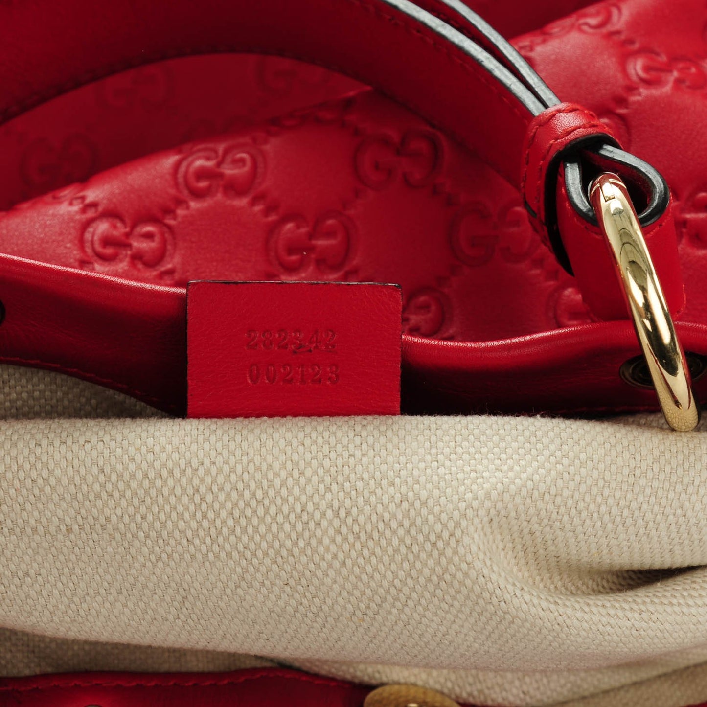 Guccissima Medium Valentine Top Handle Bag Red