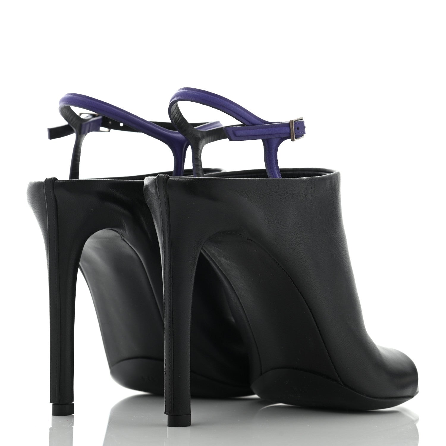 Balenciaga Lambskin Open Toe Glove Sandal 37.5 Black Purple 4 of 12