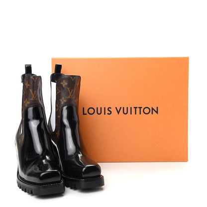 Louis Vuitton Patent Monogram Limitless Ankle Boots 38.5 Black 11 of 11