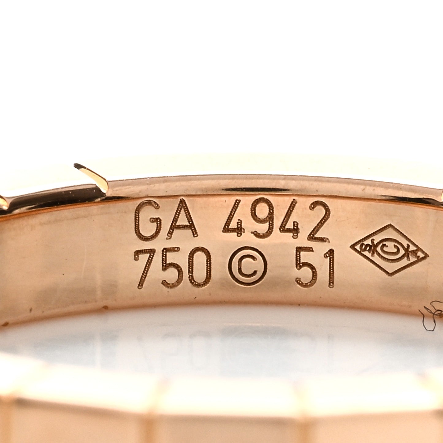 18K Pink Gold Lanieres Ring 51 5.75