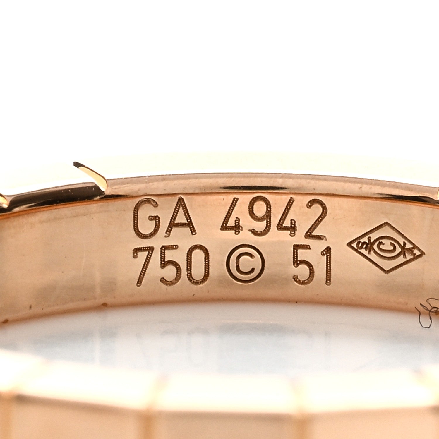 Cartier 18K Pink Gold Lanieres Ring 51 5.75 4 of 5