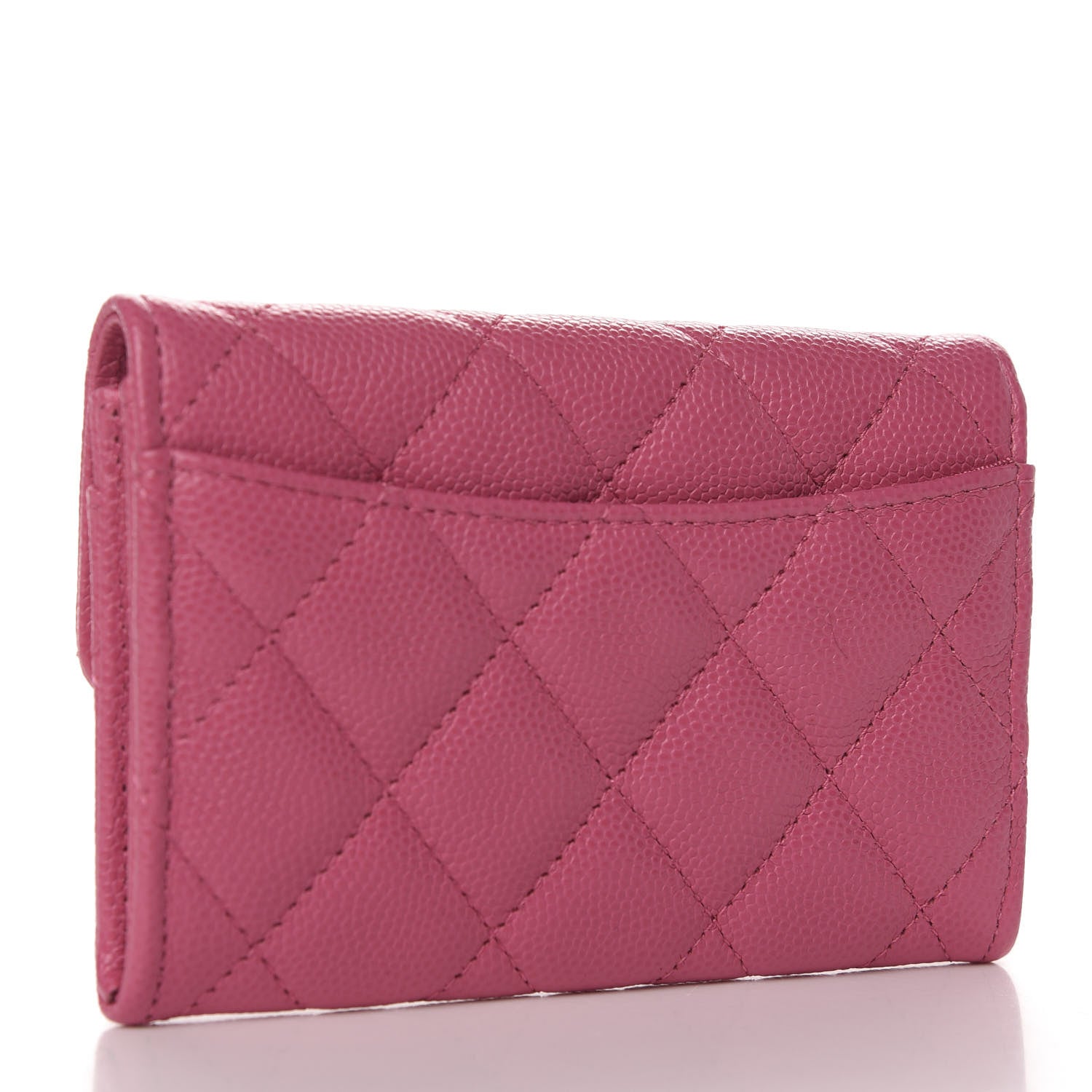 Chanel Caviar Quilted Flap Card Holder Wallet Pink 3 of 8
