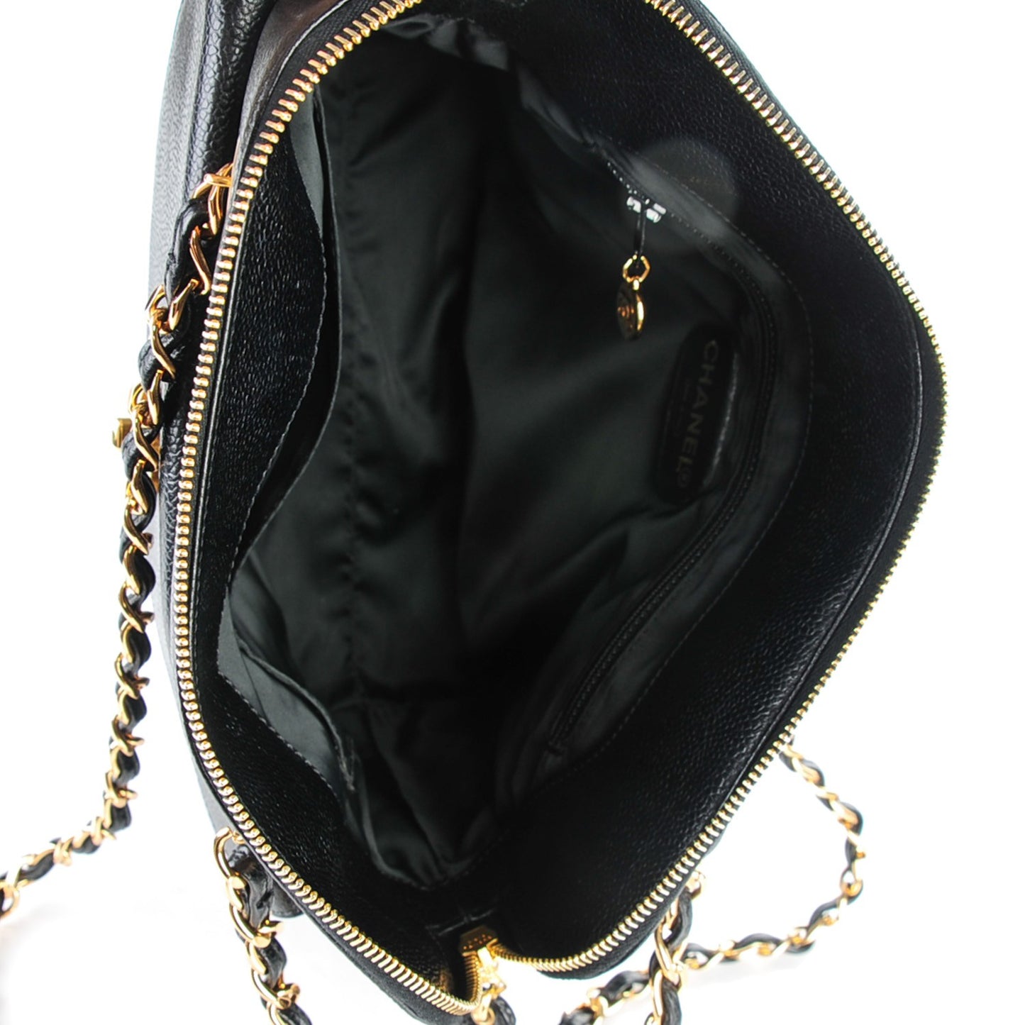 Caviar Flap Shoulder Bag Black