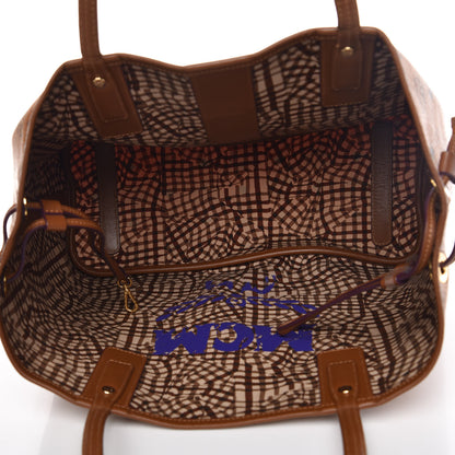 MCM Visetos Medium Liz Reversible Shopper Tote Cognac 10 of 22