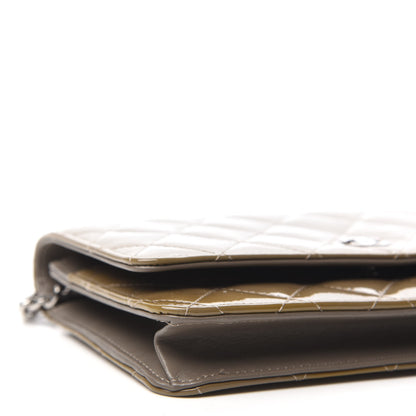 Chanel Patent Quilted Wallet On Chain WOC Brown 6 of 13
