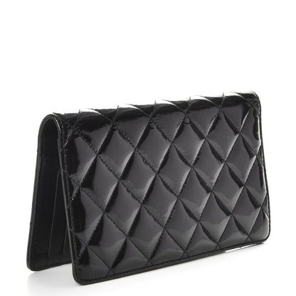 Chanel Patent Quilted Brilliant Yen Wallet Dark Purple 3 of 9