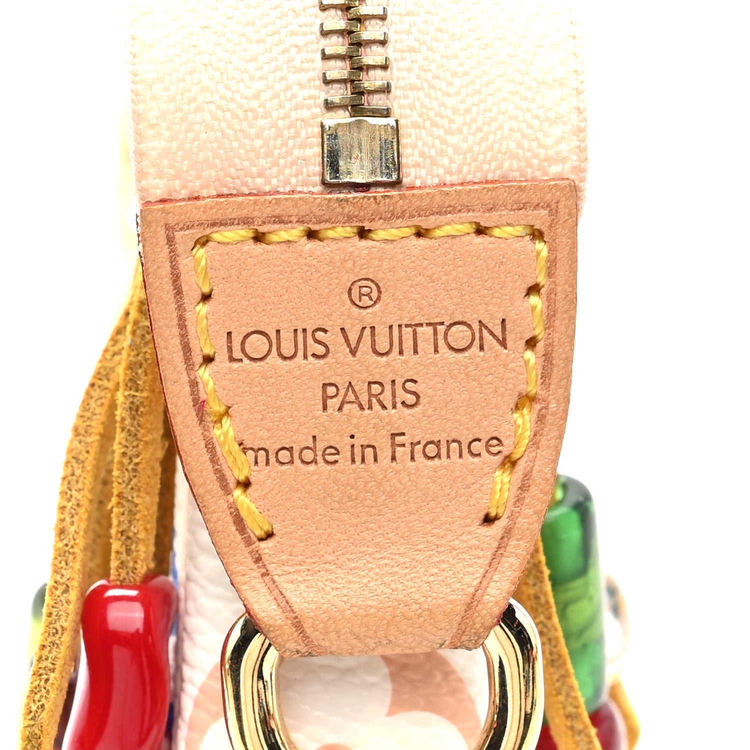Louis Vuitton Monogram Multicolor Fringe Bucket Pochette Accessories White 6 of 9