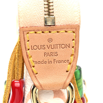 Louis Vuitton Monogram Multicolor Fringe Bucket Pochette Accessories White 6 of 9