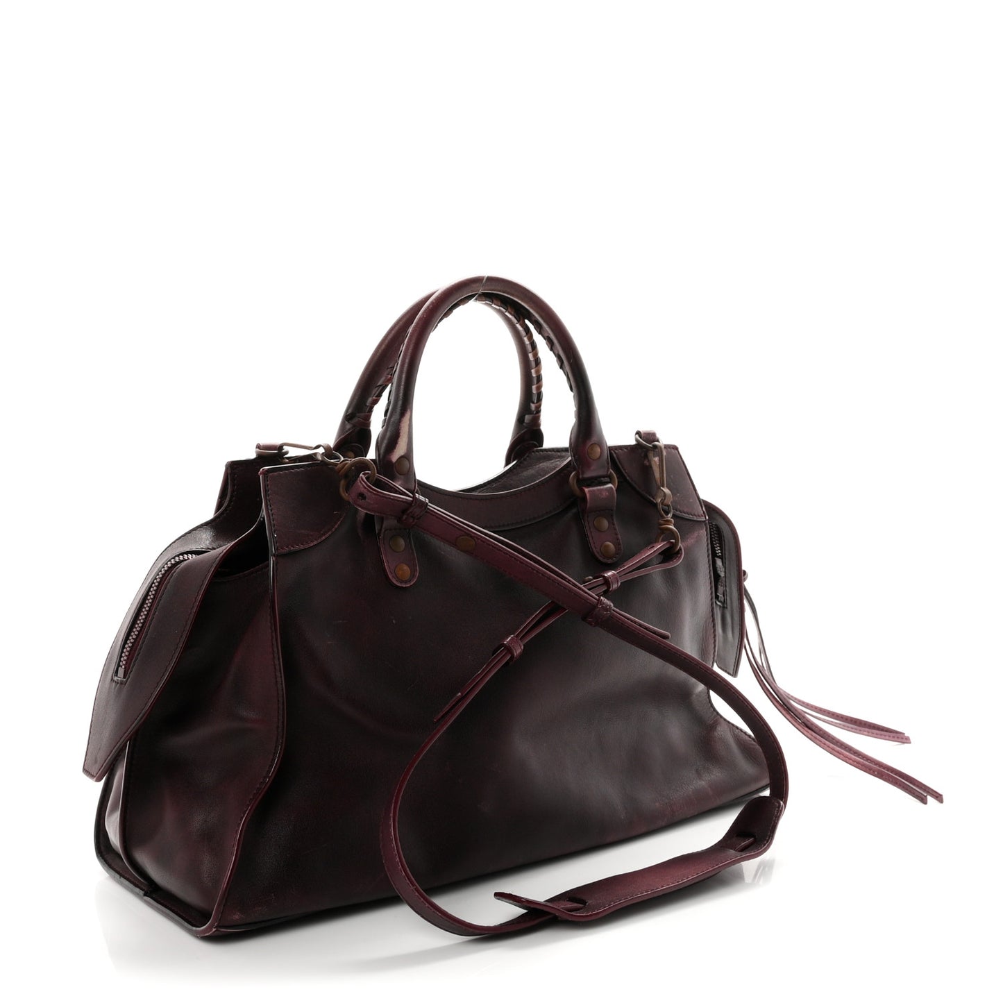 Used Calfskin Rust Hardware Neo Classic City Burgundy