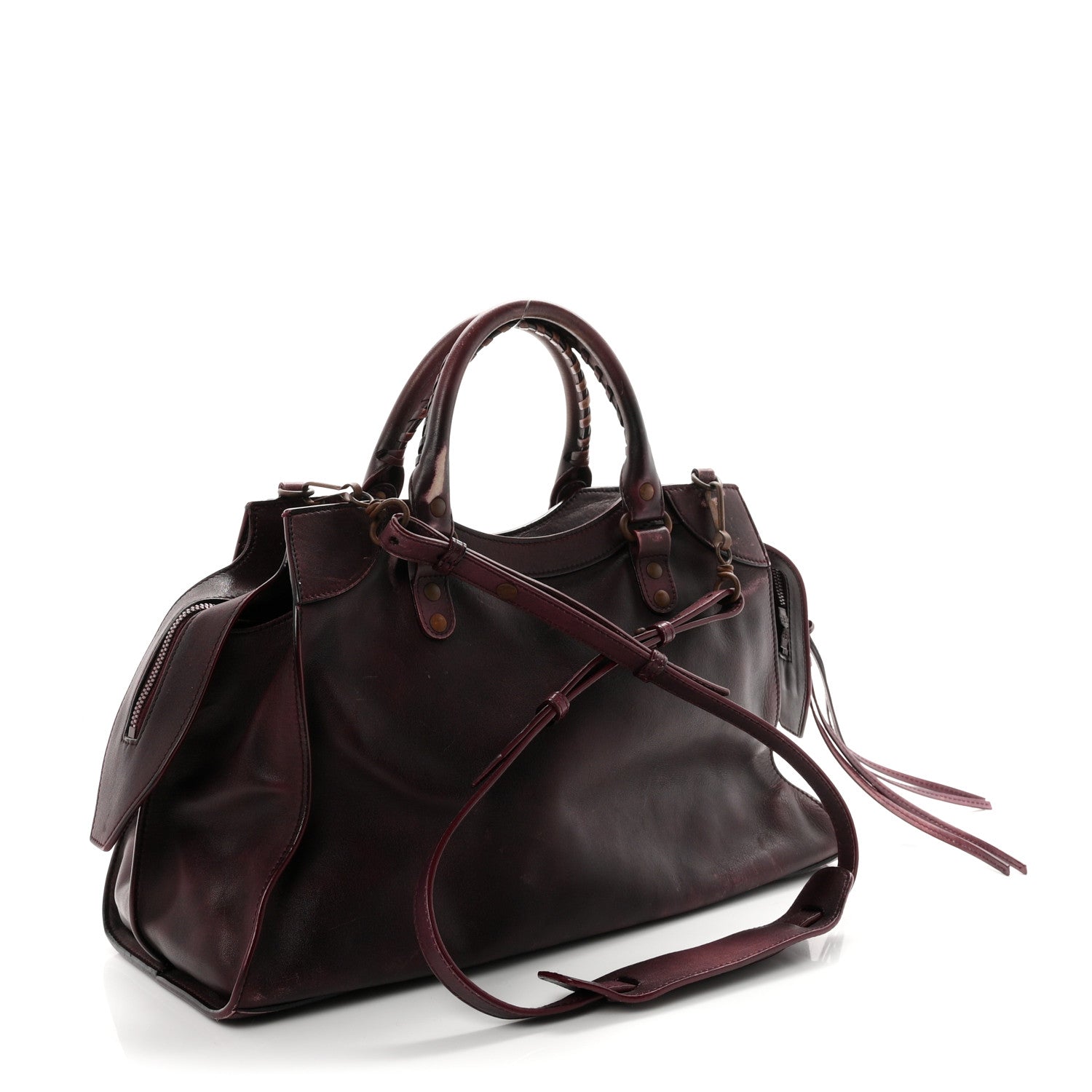 Balenciaga Used Calfskin Rust Hardware Neo Classic City Burgundy 2 of 11