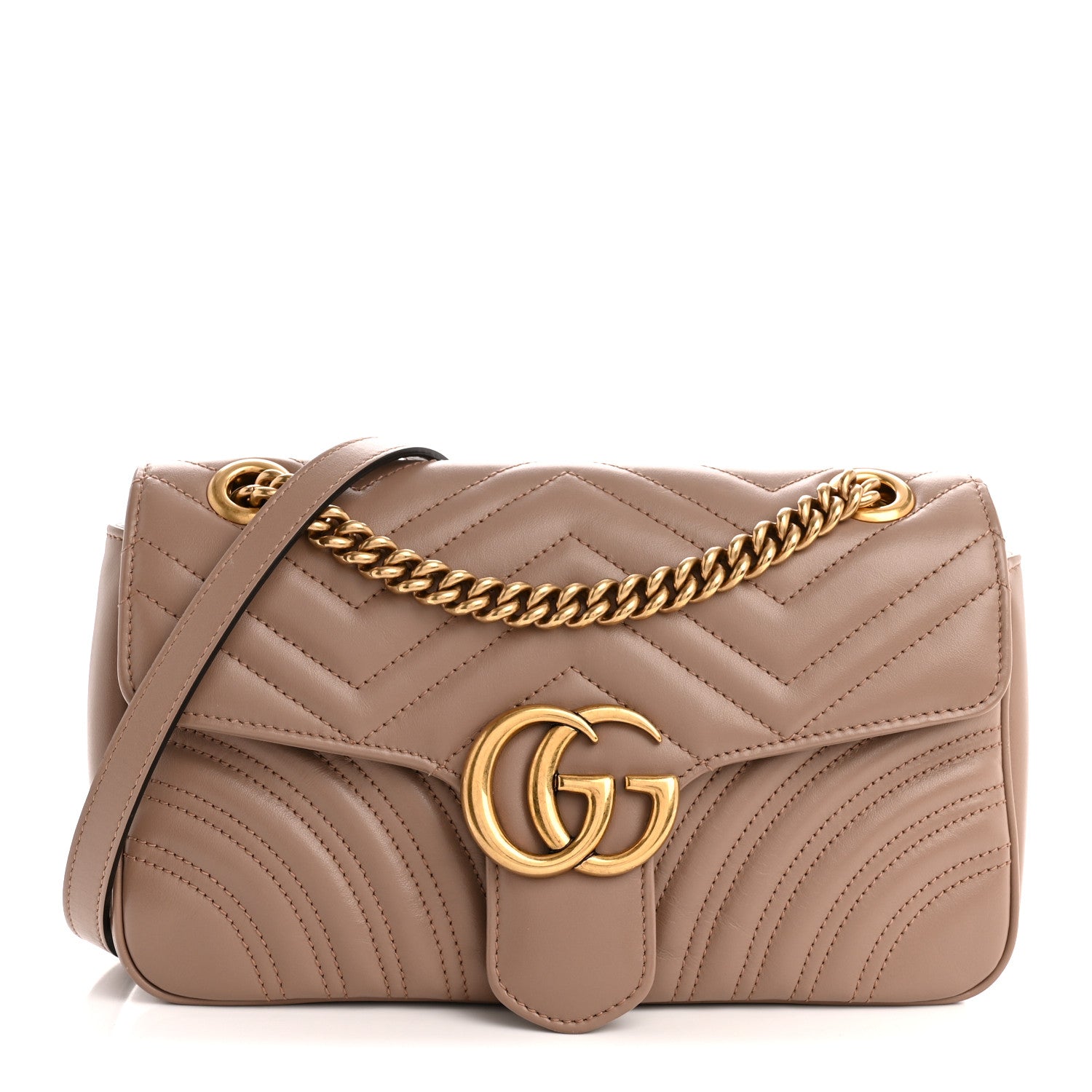Gucci Calfskin Matelasse Small GG Marmont Shoulder Bag Porcelain Rose 1 of 12