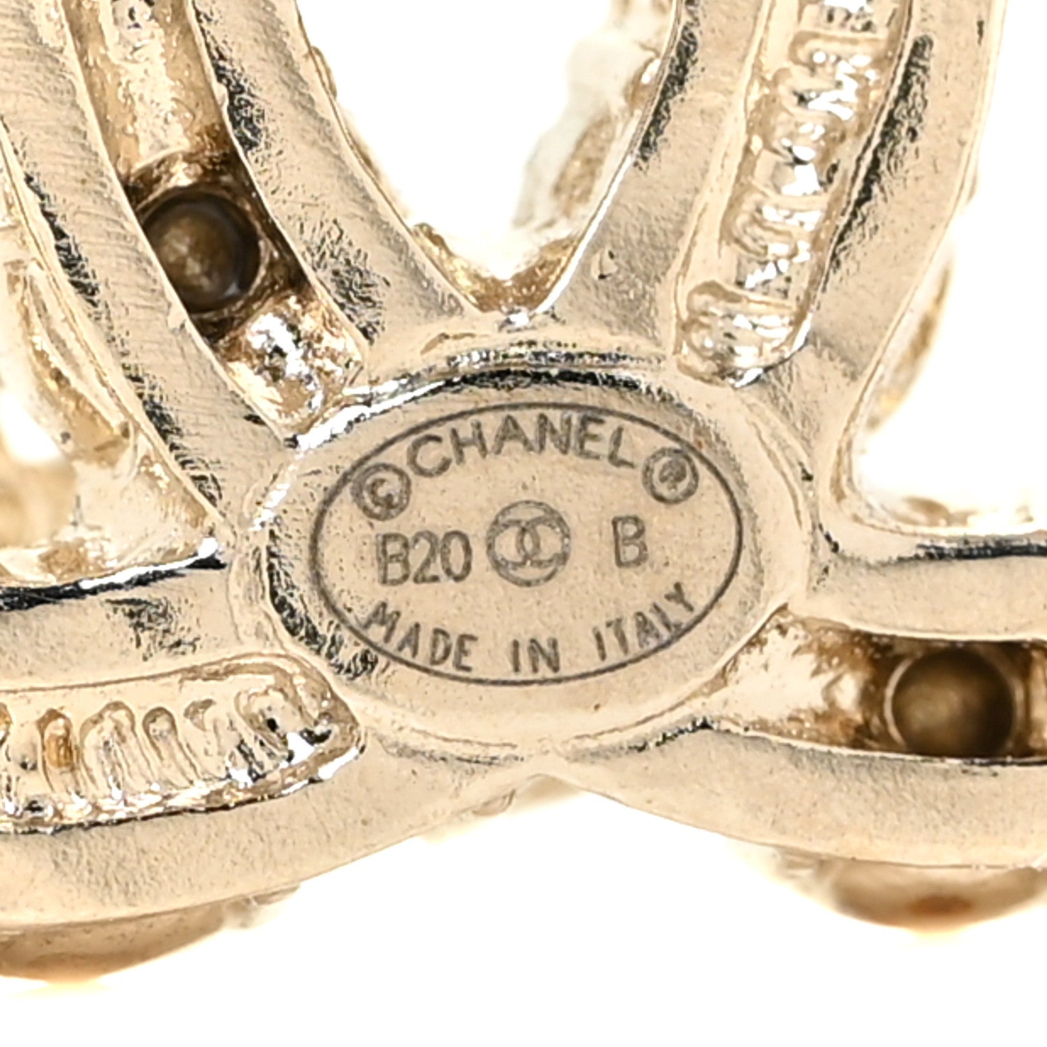 Chanel Crystal Pearl Dazzling Domino Drop Earrings Matte Gold 4 of 4