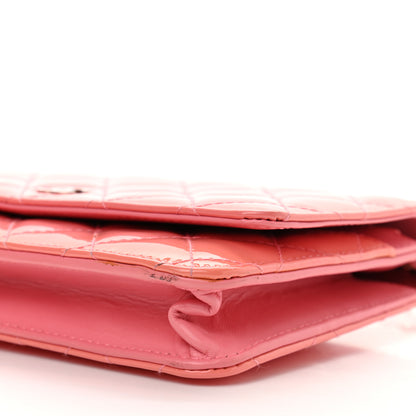 Chanel Patent Quilted Wallet On Chain WOC Coral 10 of 16
