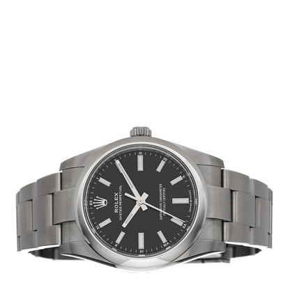 Rolex Stainless Steel 34mm Oyster Perpetual Watch Bright Black 124200 2 of 5