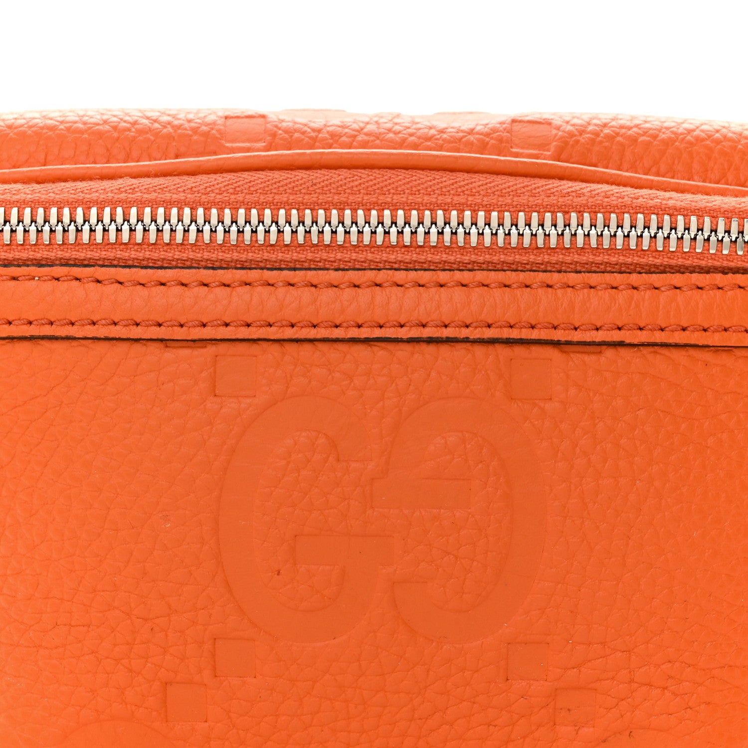 Gucci Piuma Calfskin Jumbo GG Embossed Small Belt Bag Good Orange 8 of 11