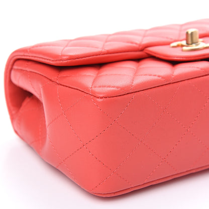 Chanel Lambskin Quilted Mini Rectangular Flap Orange 7 of 10