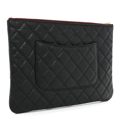 Chanel Caviar Quilted Medium Cosmetic Case Black 3 of 9