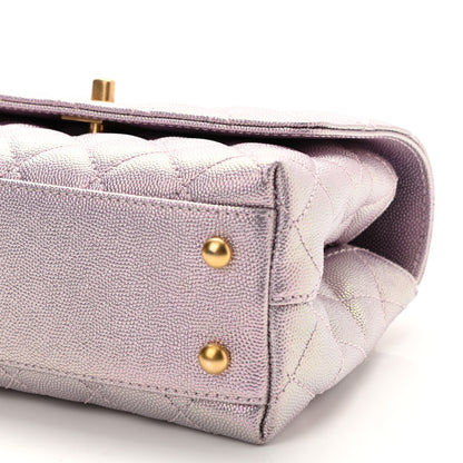 Chanel Iridescent Caviar Quilted Mini Coco Handle Flap Light Pink 10 of 11