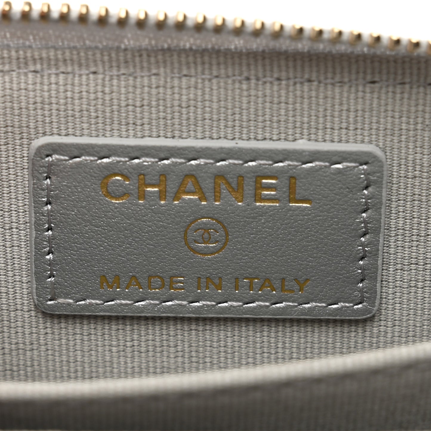 Metallic Lambskin Quilted Chanel 19 Zip Around Coin Purse Wallet Silver