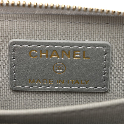 Chanel Metallic Lambskin Quilted Chanel 19 Zip Around Coin Purse Wallet Silver 6 of 8