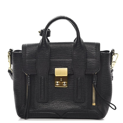 3.1 Phillip Lim 3.1 Textured Calfskin Mini Pashli Satchel Black 1 of 8