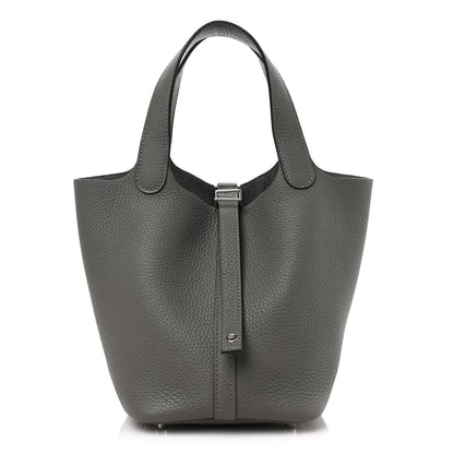 Hermes Taurillon Clemence Picotin Lock 18 PM Etain 1 of 9