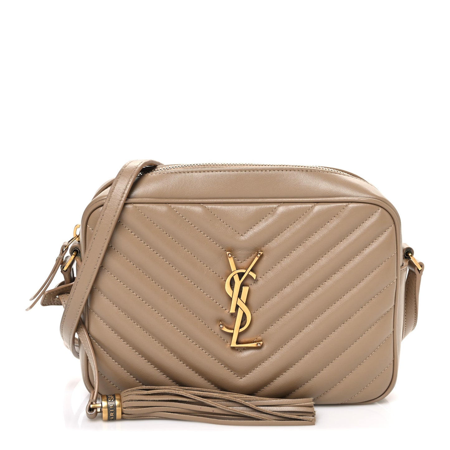 Calfskin Matelasse Monogram Lou Camera Bag Dark Latte